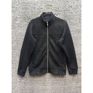 Takeo Kikuchi Faux Suede Stand-Up Full Zip Collar Bomber Jacket Black Men Size 3